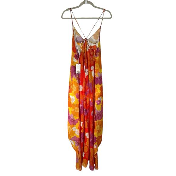 NWT Agua Bendita Victoria White Funky Bloom Floral Maxi Dress Multi Small Resort - Picture 3 of 16